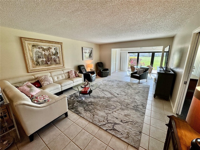 3500 El Conquistador Pkwy Unit 347, Bradenton, FL 34210 - living area with light tile patterned flooring and a textured ceiling