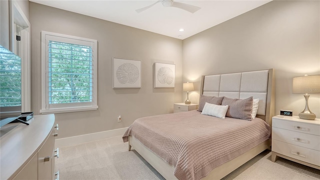 8537 Pavia Way, Bradenton, FL 34202 - bedroom featuring light colored carpet and ceiling fan