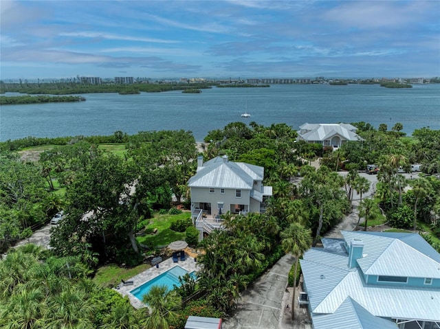 8963 Fishermens Bay Dr, Sarasota, FL 34231 - bird's eye view of a nearby body of water and a pool