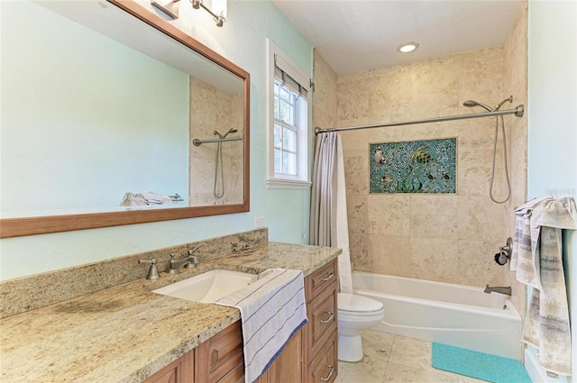 8963 Fishermens Bay Dr, Sarasota, FL 34231 - bathroom featuring vanity, shower / bath combo with shower curtain, and tile patterned floors
