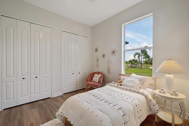 800 NW 36th Ave, Cape Coral, FL 33993 - bedroom featuring two closets and wood finished floors