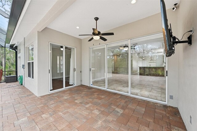 6744 Hickory Hammock Cir, Bradenton, FL 34202 - view of patio featuring a ceiling fan
