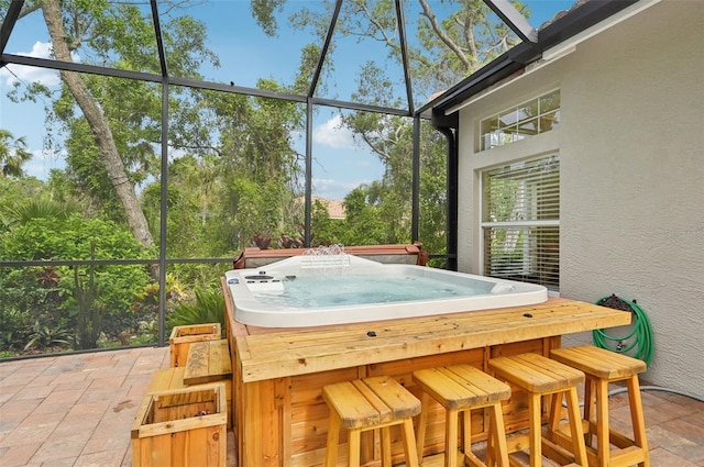 6744 Hickory Hammock Cir, Bradenton, FL 34202 - sunroom / solarium with a hot tub