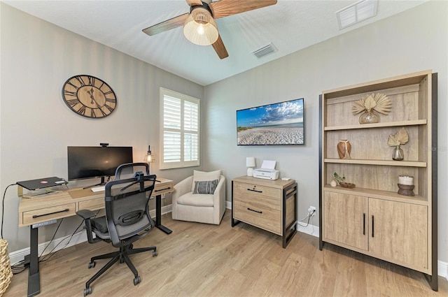 17898 Cherished Loop, Bradenton, FL 34211 - office space with light wood-style floors, baseboards, and ceiling fan