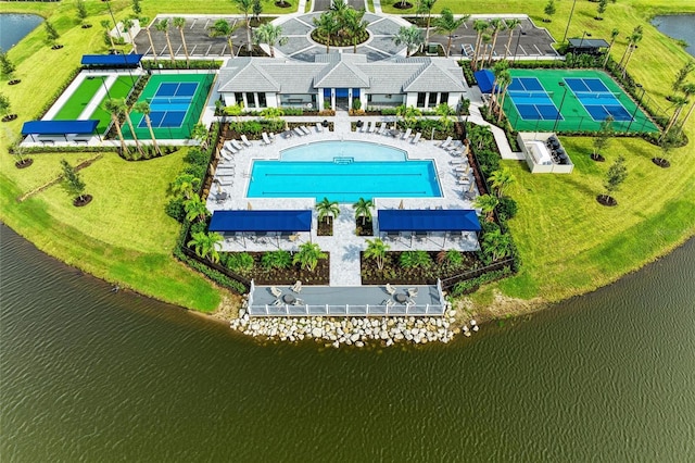17898 Cherished Loop, Bradenton, FL 34211 - bird's eye view of a pool area and a large body of water