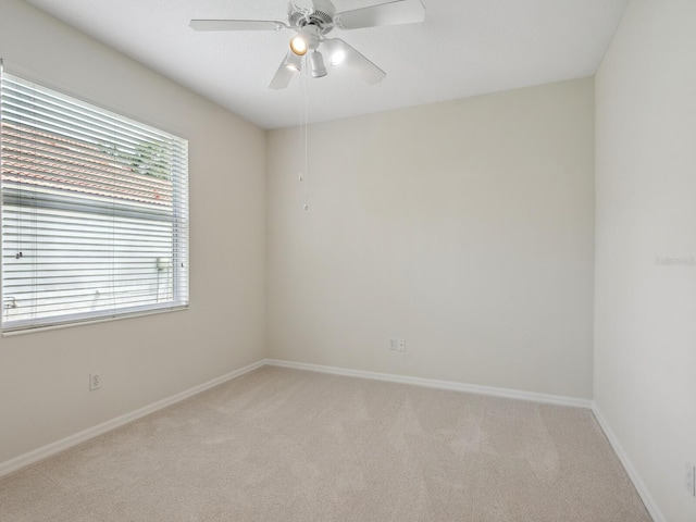 6811 Honeysuckle Trl, Lakewood Ranch, FL 34202 - empty room with light colored carpet and ceiling fan
