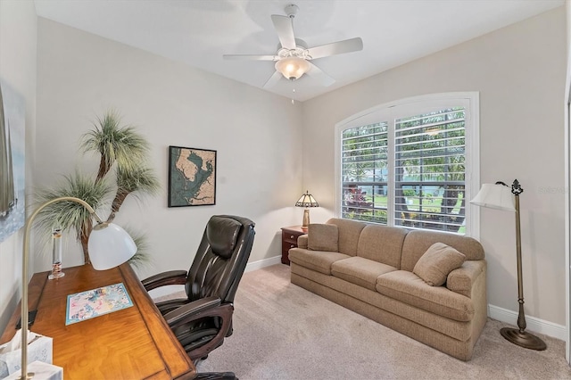 5142 51st Ln W, Bradenton, FL 34210 - office with a ceiling fan and carpet floors