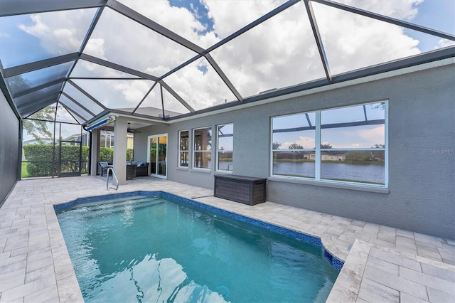 5142 51st Ln W, Bradenton, FL 34210 - outdoor pool with a patio, a lanai, and a water view