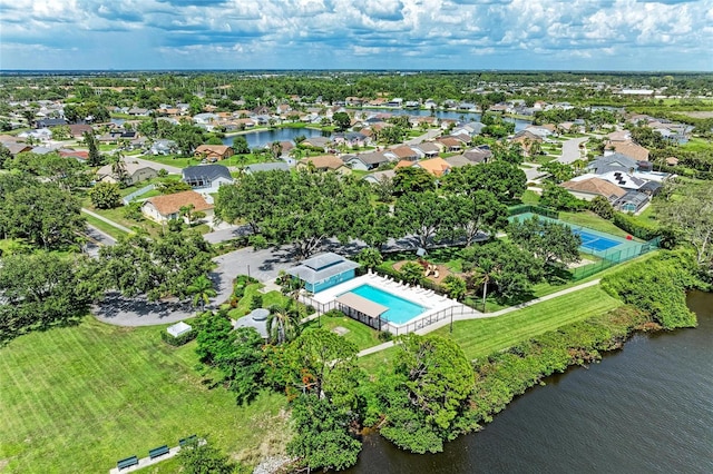 4811 14th Ave E, Bradenton, FL 34208 - aerial perspective of suburban area with a pool and a nearby body of water