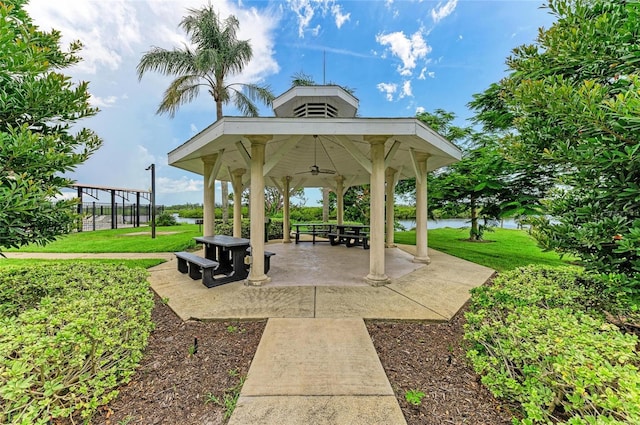 4811 14th Ave E, Bradenton, FL 34208 - view of community featuring a gazebo, a yard, and a water view