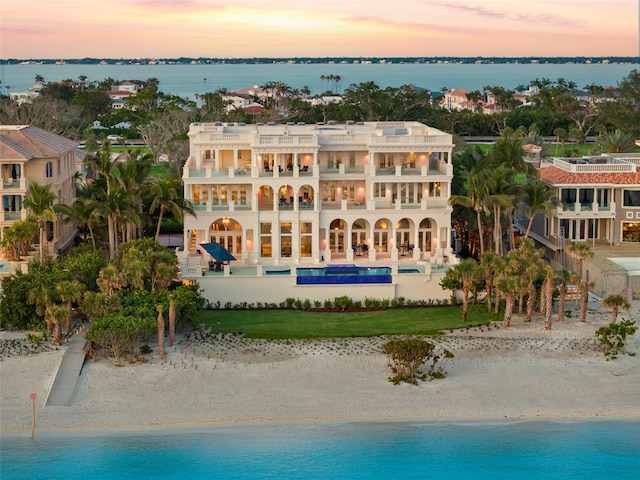 845 Longboat Club Rd, Longboat Key, FL 34228 - aerial view at dusk of a water view