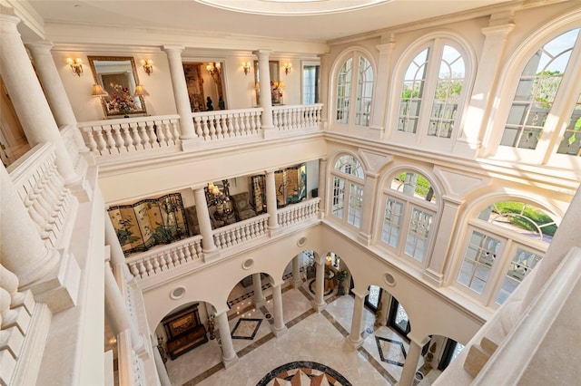 845 Longboat Club Rd, Longboat Key, FL 34228 - detailed view of crown molding and inlaid floor details
