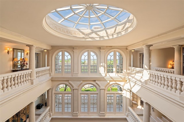 845 Longboat Club Rd, Longboat Key, FL 34228 - building lobby featuring a high ceiling and ornamental molding