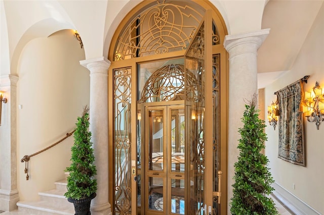 845 Longboat Club Rd, Longboat Key, FL 34228 - view of exterior entry with covered porch