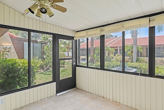 1227 56th St W Unit 1227, Bradenton, FL 34209 - unfurnished sunroom featuring ceiling fan