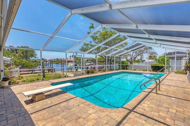 619 Albee Farm Rd N, Nokomis, FL 34275 - view of pool with a patio area, a water view, and a lanai