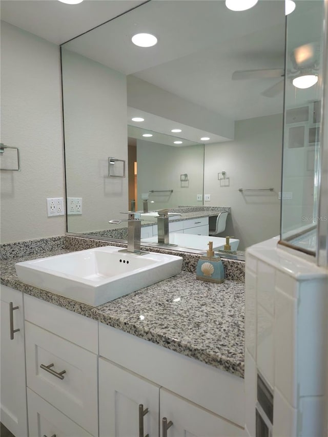 5207 86th Street Ct W, Bradenton, FL 34210 - full bath with vanity and recessed lighting
