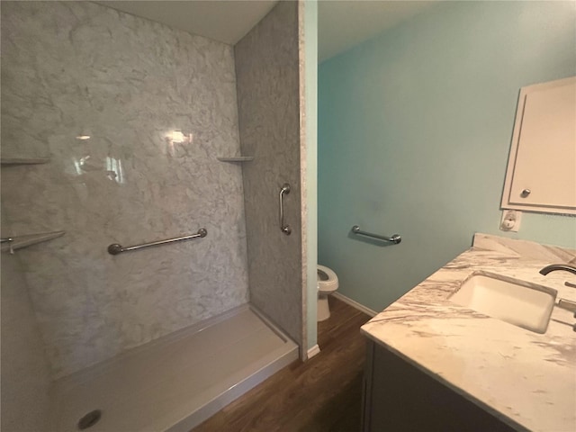 3339 Duar Ter, North Port, FL 34291 - full bathroom with wood finished floors, toilet, a shower stall, and vanity