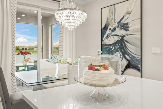 460 Daylily Blvd, Nokomis, FL 34275 - dining room featuring a chandelier