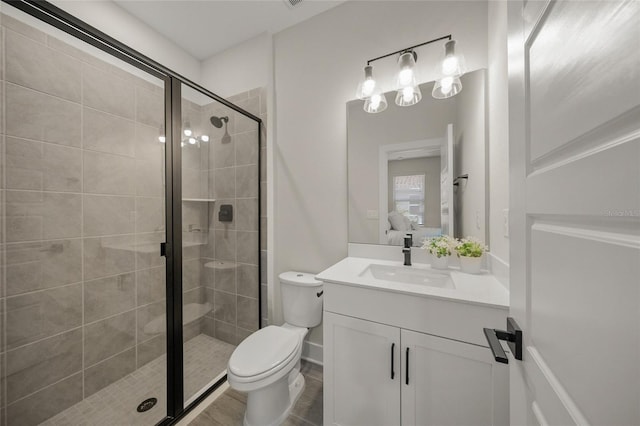 460 Daylily Blvd, Nokomis, FL 34275 - full bath featuring vanity, toilet, and a shower stall