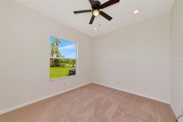 4307 70th Ave E, Ellenton, FL 34222 - unfurnished room featuring light carpet, baseboards, recessed lighting, and ceiling fan