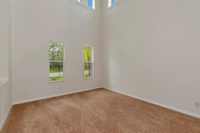 4307 70th Ave E, Ellenton, FL 34222 - empty room featuring carpet flooring, baseboards, and a towering ceiling