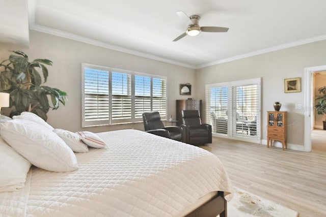 2825 Terra Ceia Bay Blvd Unit 1804, Palmetto, FL 34221 - bedroom featuring ornamental molding, wood finished floors, and a ceiling fan