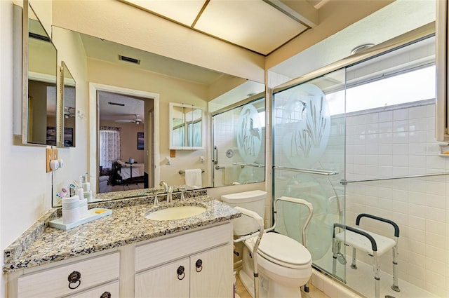 6804 19th Ave W, Bradenton, FL 34209 - bathroom with vanity, a shower stall, and connected bathroom
