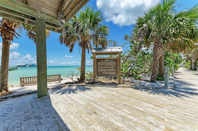 6804 19th Ave W, Bradenton, FL 34209 - wooden terrace with a water view