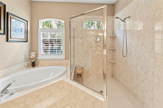 866 Oak Briar Ln, Osprey, FL 34229 - bathroom featuring a garden tub and a stall shower