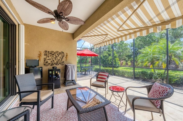 5117 Serata Dr, Bradenton, FL 34211 - view of patio / terrace featuring ceiling fan and outdoor dining area