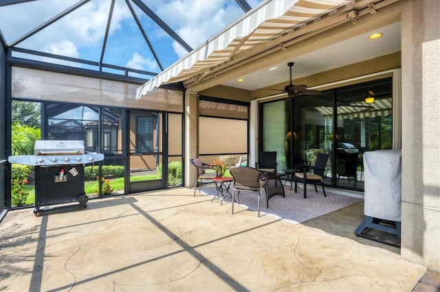 5117 Serata Dr, Bradenton, FL 34211 - sunroom / solarium featuring ceiling fan