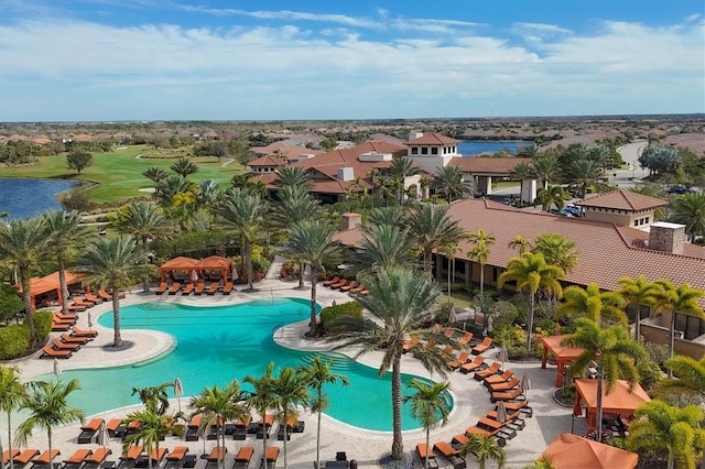 5117 Serata Dr, Bradenton, FL 34211 - community pool featuring golf course view and a water view