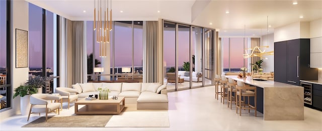 290 Cocoanut Ave Unit 8B, Sarasota, FL 34236 - common area with a sink, recessed lighting, and a wall of windows