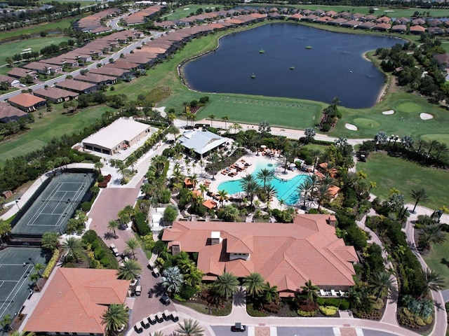 4949 Savona Run, Bradenton, FL 34211 - aerial overview of property's location with a nearby body of water and a golf course
