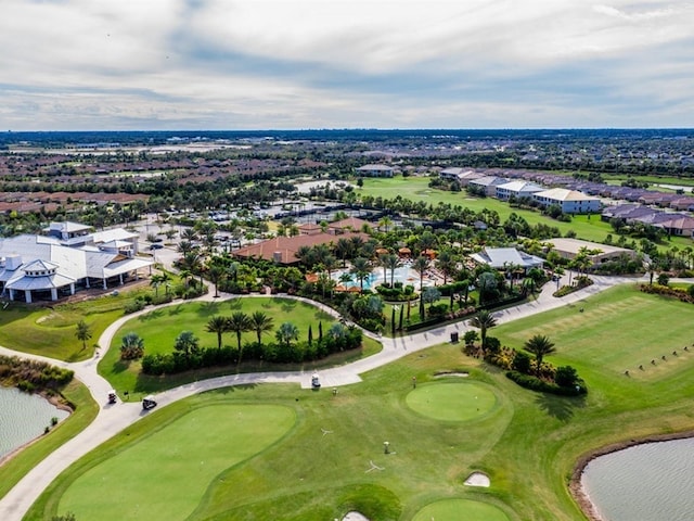 4949 Savona Run, Bradenton, FL 34211 - aerial perspective of suburban area with a large body of water and a local golf course