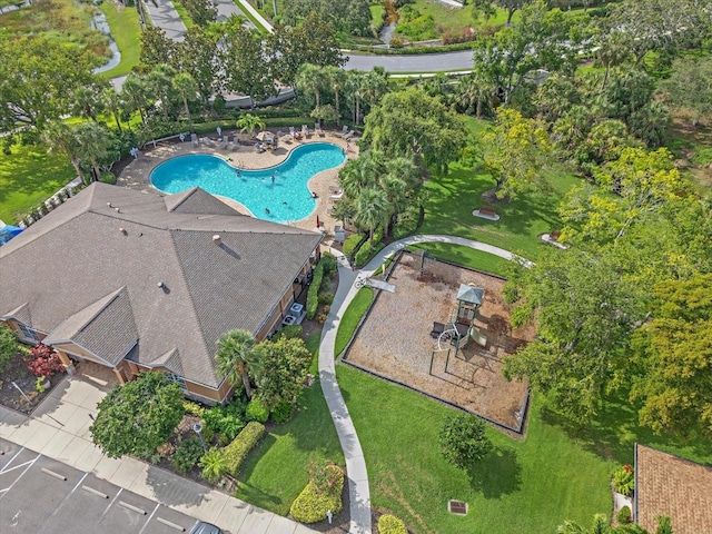 7325 Skybird Rd Unit 399, Bradenton, FL 34209 - bird's eye view of a pool