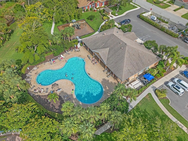 7325 Skybird Rd Unit 399, Bradenton, FL 34209 - aerial view of property and surrounding area with a pool area