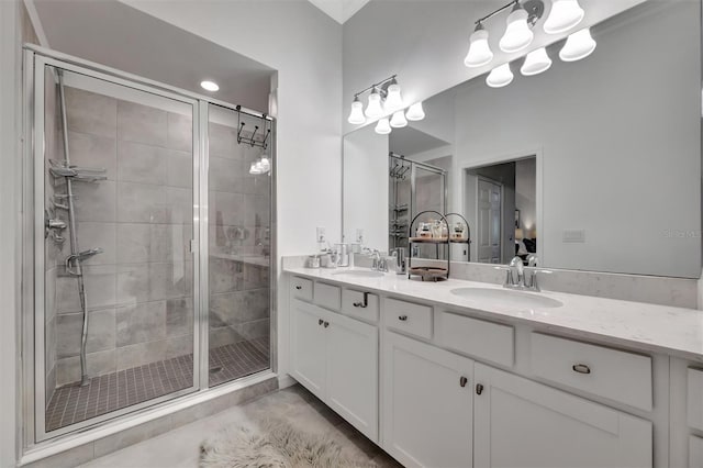 5695 Palmer Cir Unit 203, Bradenton, FL 34211 - full bath featuring double vanity and a stall shower
