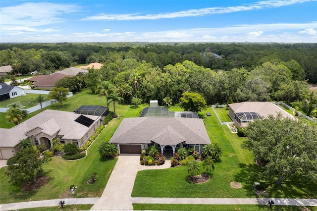 1711 145th St E, Sarasota, FL 34212 - aerial view of residential area featuring a heavily wooded area