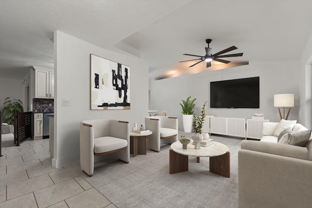 5433 81st Avenue Cir E, Palmetto, FL 34221 - living area with ceiling fan and light tile patterned flooring