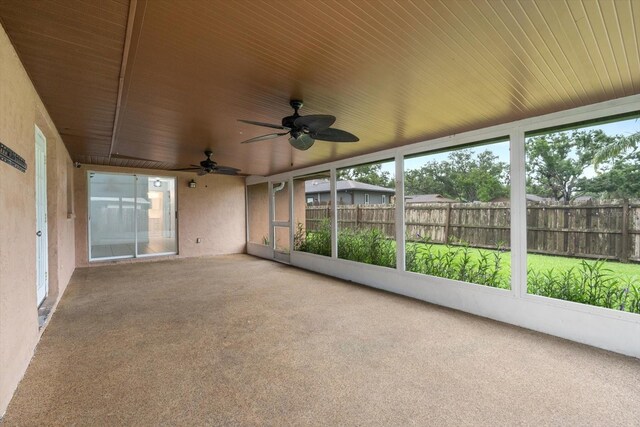 5433 81st Avenue Cir E, Palmetto, FL 34221 - unfurnished sunroom featuring ceiling fan