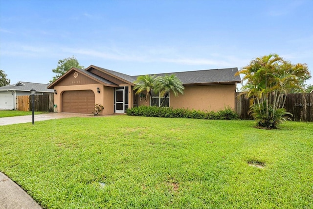 5433 81st Avenue Cir E, Palmetto, FL 34221 - ranch-style house with driveway, an attached garage, and stucco siding