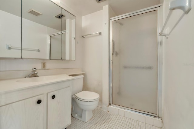2727 75th St W Unit 1Af, Bradenton, FL 34209 - full bath with a stall shower, vanity, and tile patterned floors