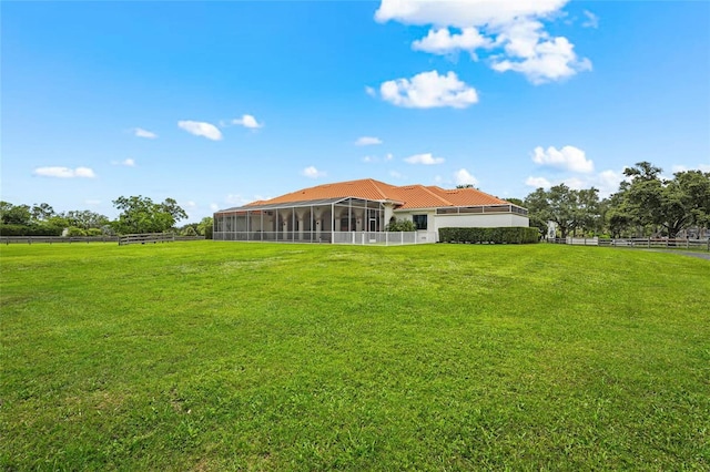 7025 Saddle Creek Cir, Sarasota, FL 34241 - view of yard featuring a sunroom