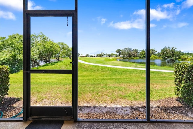 5609 Spanish Point Ct, Palmetto, FL 34221 - doorway featuring a water view