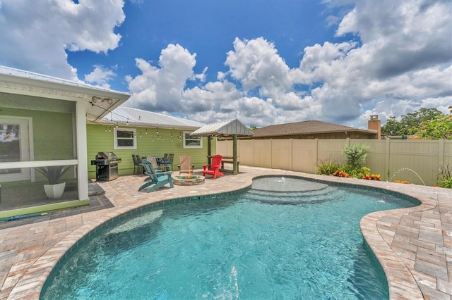 7727 9th Avenue Dr NW, Bradenton, FL 34209 - view of pool featuring a patio area and area for grilling