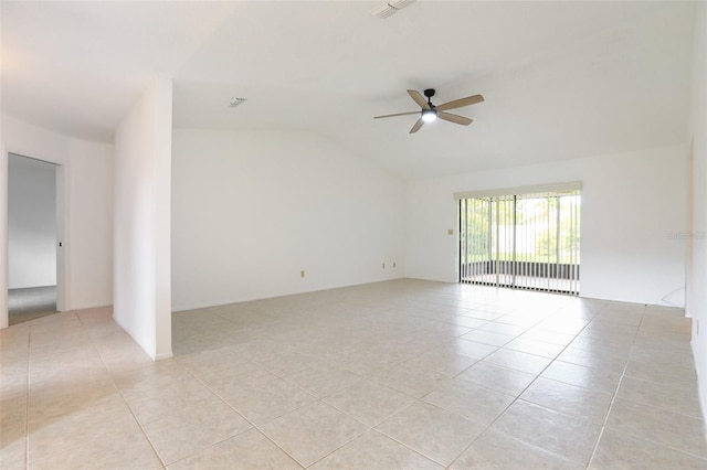 7401 3rd Ave NW, Bradenton, FL 34209 - unfurnished room featuring light tile patterned floors, ceiling fan, and lofted ceiling