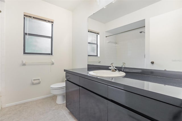 7401 3rd Ave NW, Bradenton, FL 34209 - full bath with vanity, a shower, and tile patterned flooring