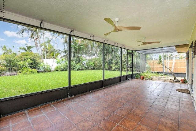 7401 3rd Ave NW, Bradenton, FL 34209 - unfurnished sunroom featuring a ceiling fan